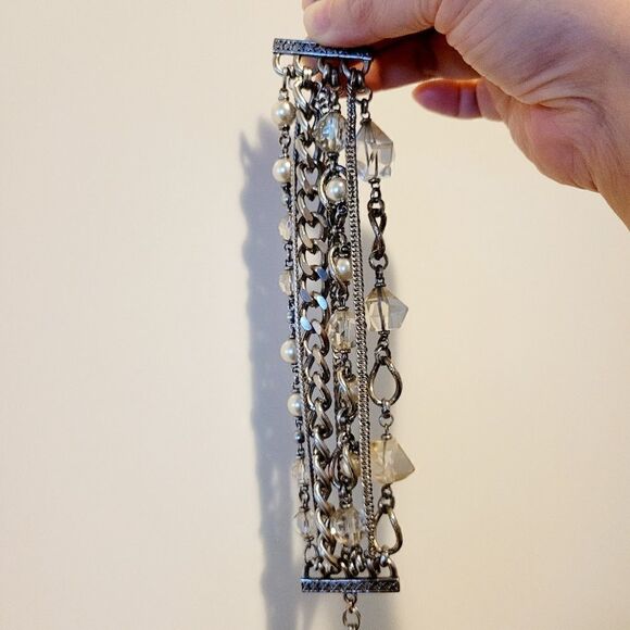 Vintage silver crystal style bracelets - Picture 5 of 6